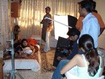 During a short film shoot
